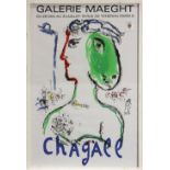 After Marc Chagall (Russian/French, 1887-1985), Galerie Maeght Exhibition poster, 1972, lithograph