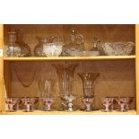 (lot of approx. 27) Assorted glassware, including cut glass and pressed glass, the pressed glass