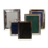 (lot of 5) Continental and American sterling, .800 silver and silver plate picture frame group,