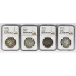 (lot of 4) Barber half dollars, 1897(O) NGC fine details, 1897(S) NGC VG, 1910 NGC XF, 1914 NGC VG