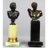 (lot of 2) Bronze Grand Tour style statuettes, each marked Gladenbeck foundry (Berlin), and rising