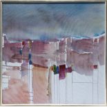 Helen Menton (American, 20th century), Harbor, frame: 37 x 37, interior: 37 x 37; Provenance: Nestlé