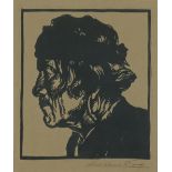 Carl Oscar Borg (American, 1879–1947), Hopi Portrait, 1923, woodblock print, pencil signed lower