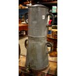 French zinc cafe coffee dispenser, circa 1890-1910, used in the North of France in a miner's cafe,