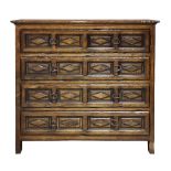 (lot of 2) Ralph Lauren Jacobean style chests, each having a rectangular top above the four drawer