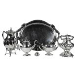 (lot of 6) Gorham sterling silver coffee and tea service in the "Plymouth" pattern, consisting of