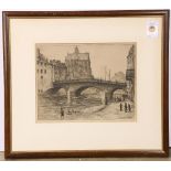William Lambrecht (French, 1876-1940), "Le Pont St George" etching, pencil signed lower right,