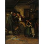 William Weekes (British, 1842-1909), "Unpleasant for Both Parties," 1873, oil on canvas, signed