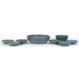 (lot of 8) Early Felix Tissot (1909-1989) Palmdale California ceramic group, circa 1952-1956, each