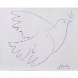 After Pablo Picasso (Spanish, 1881-1973), "Colombe Volant" (Dove of Peace), circa 1961, color offset