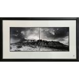 Untitled (Storm Clouds over the Desert Buttes) set of two (2) dry mounted photographs, unsigned,