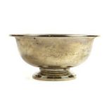 Empire Silver Co. sterling silver bowl, having a flared rim and rising on a circular base, 3"h x 6"