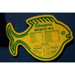 Vintage Spenger's breakfast menu, 9.5"h x 13"w