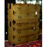 Japanese two-part tansu chest, paulownia wood, upper section with two drawers, lower section with