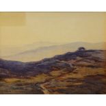 Elizabeth Hoen (American 1868-1955), "Golden Twilight," watercolor, signed lower left, exhibition