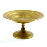 Tiffany Studios New York gilt bronze compote, the bowl having geometric banding, and rising on a