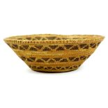 Native American Mono monochrome decorated basket, 2"h x 7"w