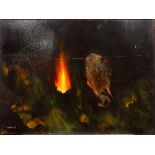 Leonardo Nierman (Mexican, b. 1932), Untitled (Fire), 1965, oil on masonite, signed and dated
