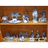 (lot of approx. 43) Assorted Delft pottery decorative articles, comprising human and animal
