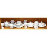 (lot of 21) English Shelly porcelain partial table service in the "Blue Rock" pattern, consisting of