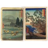 (lot of 2) Utagawa Hiroshige (Japanese, 1797-1858), 19th century, "Harima" and "Hoki", both from the