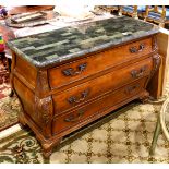Louis XV style commode, having a rectangular top, above the three drawer case, 34"h x 50"w x 19"d