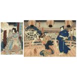 (lot of 2) Ichiyusai Kuniyoshi (Japanese, 1798-1861), "Mitate Junishi: Tatsuyashahime" and "