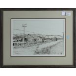 Country Road Scene, 1974, lithograph, signed "Michael Quisenberry" and dated lower left, overall (