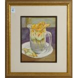 Nancy Martin (American, 1906-2000), Squash Blossoms in a Pitcher, watercolor, signed lower right,