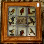 Stained glass assemblage with birds, lighted, 21.5"h x 19.5"w