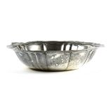 Gorham sterling silver serving bowl, having a scallop rim, the base lettered and numbered "B349",