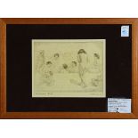 "The Public Bath (Japanese Bathers)," circa 1940, etching, signed "Willy Seiler" lower right,