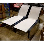 (lot of 2) Brown Jordan chaise lounge chairs, each having an adjustable back, 61"l