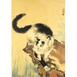 Manner of Xu Beihong (Chinese,1895-1953), Black-and-white Cat, upper right bearing signature '