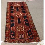 Semi antique Azerbaijan Caucasian carpet, 3'5" x 10'