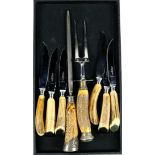 (lot of 8) Bone handle cutlery service, consisting of six Brooks Brothers steak knives, together