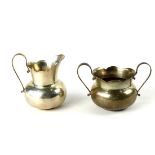 (lot of 2) Ellmore Silver Co. sterling silver creamer and sugar, each with a scallop rim and