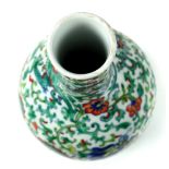 Chinese doucai porcelain vase, with a short stickneck above an ovoid body decorated with a pair of