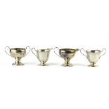 (lot of 4) American sterling silver holloware table articles consisting of two pairs of creamers and