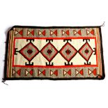 (lot of 2) Navajo rugs, each having repeating geometric designs, one: 4'4" x 2'8"