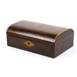 (lot of 2) Victorian box group, consisting of a highly figured walnut box opening to a tin lined