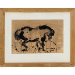 Horse, 1963, ink on paper, initialed "BH (Beverly Hackett) lower left, overall (with frame): 23"h