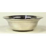 American sterling silver serving bowl, having a splayed rim centering the serif monogram, 8"dia.,