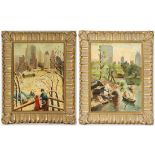 (lot of 2), Gertrud Brate (American/German, b. 1907), "Snow Central Park (New York City)," and "