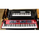 (lot of 2) Nord Stage 3 Hammer Action 88 keyboard with a Novation Launchkey 49 keyboard, Nord