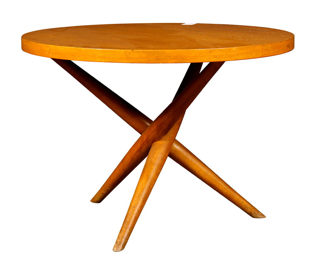 T.H. Robsjohn-Gibbings for Widdicomb occasional table circa 1950, model 1641, having a circular top, - Image 2 of 6