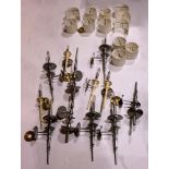 (lot of 12) Moderne sconce group, including (8) chrome examples, by Jonathan Browning Inc., San