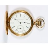 Elgin Nat'l Watch Co., 14k yellow gold hunting case pocket watch Dial: round, white, black Roman