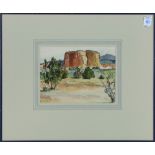 Edith White (American, 1855-1946), Desert Landscape, watercolor, signed lower left, overall (with