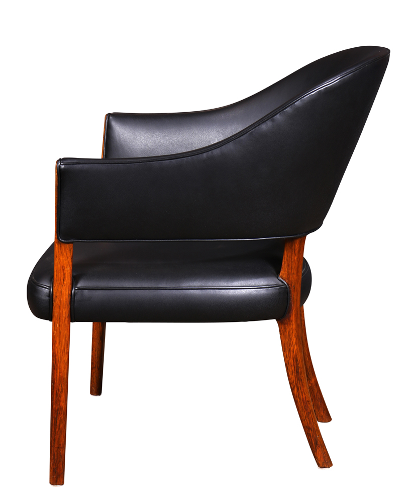 Ole Wanscher for AJ (Andreas Jeppe) Iversen rosewood and leather lounge chair, having a contoured - Image 3 of 4